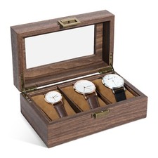 3/6/10/12 Slot Unisex Watch Box Display Case Organizer Glass Jewelry Storage Box picture