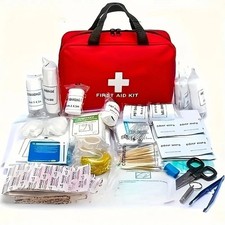 160 Pcs First Aid Car Kit Medical Emergency Trauma Basic Tactical Survival Bag picture