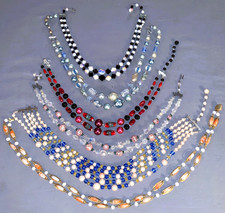 Great Group  6  Vintage  Multi-Strand  Necklaces  with Glass Beads  #colors picture