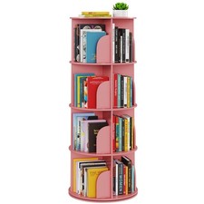 SpaceAid 4 Tier Rotating Bookshelf Tower, Spinning Bookcase Lazy Susan, Revolvi picture