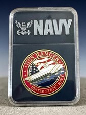 US NAVY - USS RANGER CV-61 Challenge Coin in Display Case ·FAST SHIPPING· ·NEW· picture