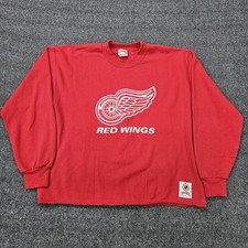 Vintage Detroit Red Wings Sweatshirt Mens Large Red NHL Hockey Nutmeg 90s picture