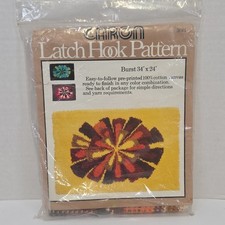Vintage Caron Latch Hook  Pattern Burst 3041 & Canvas Kit  34