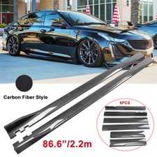 86.6'' Carbon Style Side Skirt Splitter Rocker Panels For Cadillac CT5 2020-2024 picture