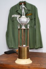 Vintage Billiards Pool Trophy Antique Brass Dodge Brothers 1950s Champs picture