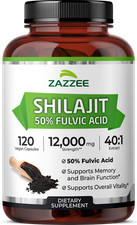Zazzee Extra Strength Shilajit 40:1 Extract, 12,000 mg Strength, 50% Fulvic Acid picture