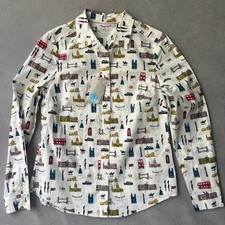 Boden The Classic Shirt Women US 6R UK 10R London British Landmarks Cotton NWT picture