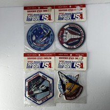 Vtg NASA Kennedy Space Ctr Souvenir Space Emblem  “IRON ON”  Patch LOT OF 4 NEW picture