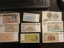 Myanmar Burma Banknote Set 1-1000 Kyats 9 Different Notes World Currency UNC picture