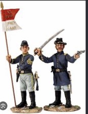 W. Britain ACW Company Officer and Guidon Bearer Union Cavalry #17566 MIB NIB picture