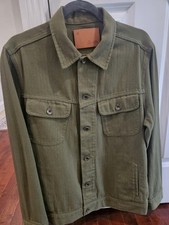 Taylor Stitch - The Long Haul Jacket - Washed Olive Herringbone - Size 40 Medium picture