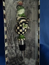 MacKenzie Childs MR. JINGLES FROG BOTTLE STOPPER Courtly Check New In Sealed Box picture