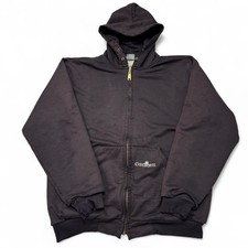 Carhartt Thermal Lined Zip Hoodie Large Vintage Faded Brown picture