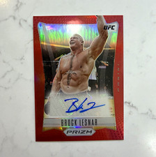 2023 Panini Prizm UFC Throwback Signatures Brock Lesnar TH-BLS Red /99 Auto picture
