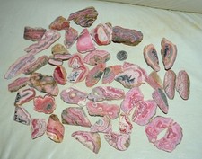 43 pcs lot Rhodochrosite slabs w/patterns from Argentina Wholesale Bulk picture