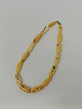 Vintage Genuine Baltic Amber Necklace Butterscotch Egg Yolk Cylinder Barrel Bead picture