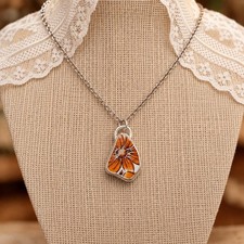 Handmade (by me) Vintage Plate Fragment Necklace| Sterling Silver| Cottagecore picture