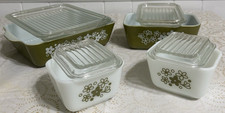 vintage PYREX *8 pc* Spring Blossom CRAZY DAISY refrigerator dish set w/ lids picture