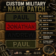 Custom Military Name Tag Patch Personalized Embroidered Iron-On Biker Applique picture