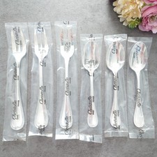Christofle Malmaison Near MINT 6pcs Silverplate Flatware Cake Fork Coffee Spoon picture