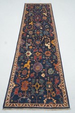 3x10 ft Navy Blue Bidjar Afghan Hand knotted Oriental Runner Rug picture