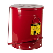 Justrite Manufacturing 09700 21 Gallon Red Oily Waste Can picture
