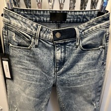 NWT$190 R+A Women’s Light Wash Blue Skinny Jeans Mid Rise Distressed 5-Pocket picture