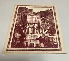 Fred Betty Turner Urbana Illinois 1950 Rutledge Camron Saw Grist Mill XMas Card picture