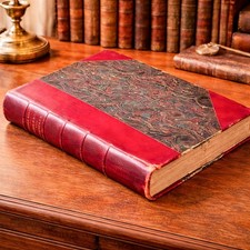 Antique Victorian Illustrated Leather Spine Art Book Florence Tuscany Grand Tour picture