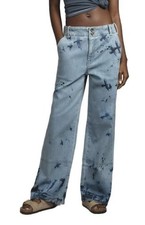 Pilcro And The Letterpress Denim Medi Size 26 Wide-Leg Jeans Abercrombie $158 picture