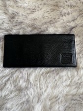 Authentic Vintage Burberry Black Leather Nova Check Slim Long Wallet Checkbook picture