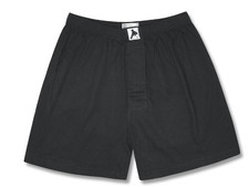Biagio Mens Solid BLACK Color BOXER 100% Knit Cotton Shorts picture