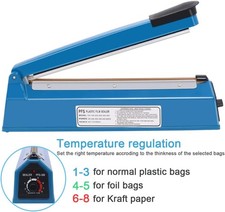 Manual Poly Bag Hot Seal Sealing Machine with Extra Replace Element Grip, Cookie picture