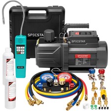 1 HP 9.6CFM AC Vacuum Pump 2‑Stage w/ Manifold Gauge Set HVAC for R12 R134a R22 picture