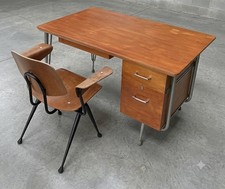 Vintage 1950s Raymond Loewy Brunswick MCM Industrial Desk & Bent Plywood Chair picture