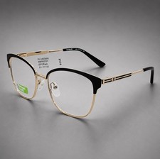 New Hurley HL0520 Rx Ready Eyeglass Frames 51-17-135 Black/Gold Women Authentic picture