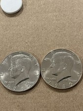 1985  P&D Kennedy Half Dollar -Nice Rim-Two Coins Set-Free Shipping  picture