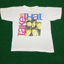 Vintage Take That Shirt Mens White 1993 Pop Group Boy Band Concert Tour PA7988 picture