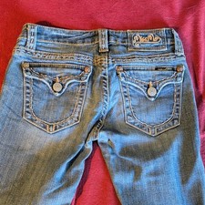 Miss Me Womens Blue Medium Wash Denim Ankle Jeans Logo Accent Size 27 picture