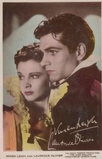 Vivien Leigh & Laurence Olivier RPPC Postcard Fire Over England 1937 Film Star picture
