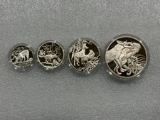 2006 SOUTH AFRICA 4 Coin Silver Proof Set Black-Backed Jackal 3.75 oz .925 Fine picture