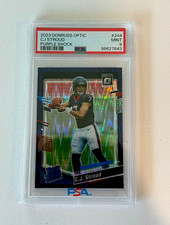 Panini 2023 Donruss Optic C.J. Stroud Rated Rookie #244 Purple Shock Prizm PSA 9 picture