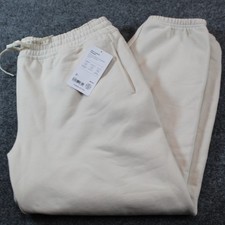 Athleta Easy Fleece Jogger Pants Natural Cream Color Size Large NWT picture