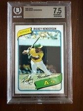 1980 Topps RICKEY HENDERSON Rookie Card #482 RC BGS 7.5 NM+ picture