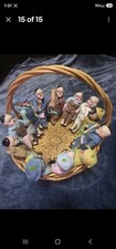 Lot of 12 Vintage Clown Dolls Porcelain Ceramic Face Soft Body Dressed Hobo 7-8” picture