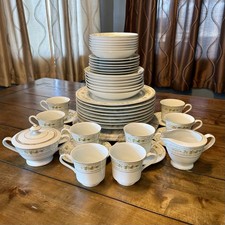 47pc VTG Mikasa Waverly 3901 Fine China Dish Set Yellow Floral Gold Rim Japan picture