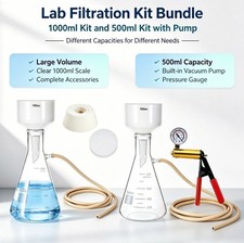 500/1000ml Buchner Lab Funnel Filtering Vacuum filter flask Hand  Vacuum Pump picture