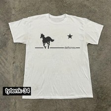 Hot Deftones White Pony T-shirt, Unisex White Cotton T-shirt, Size S-5XL picture
