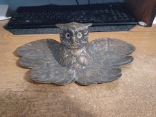 Vintage Brass? Metal Owl Inkwell w/Hinged Head, Damage *See Pictures* Heavy picture