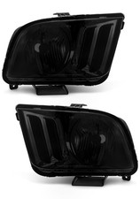 05-09 Ford Mustang Headlights Smoke Gray Halogen Clear Pair w/o Bulbs Excl.GT500 picture